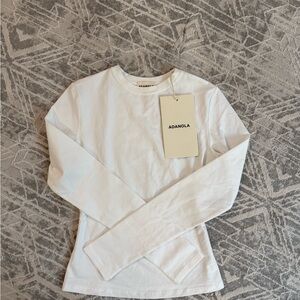 Adanola Classic White Crew Neck Top